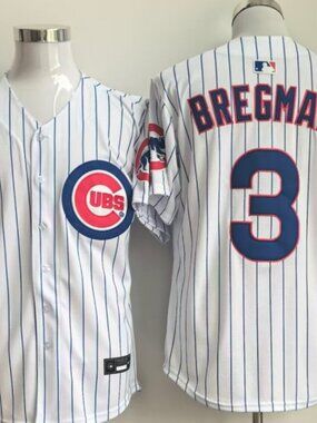 Chicago Cubs Bregman #3 Pinstripe Baseball Jersey